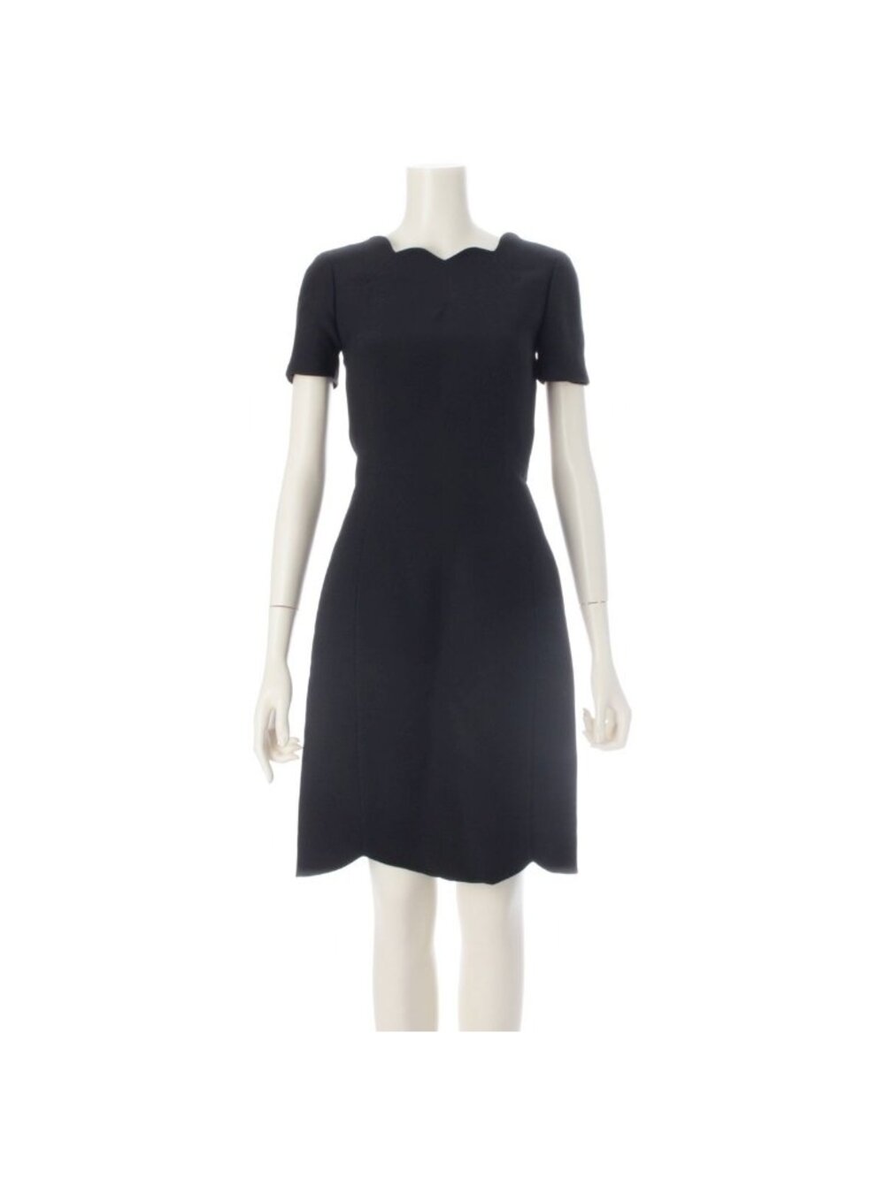 Dior Raf Simons Era Wool Silk Ruffle Cut Conscious Dress Black 34
